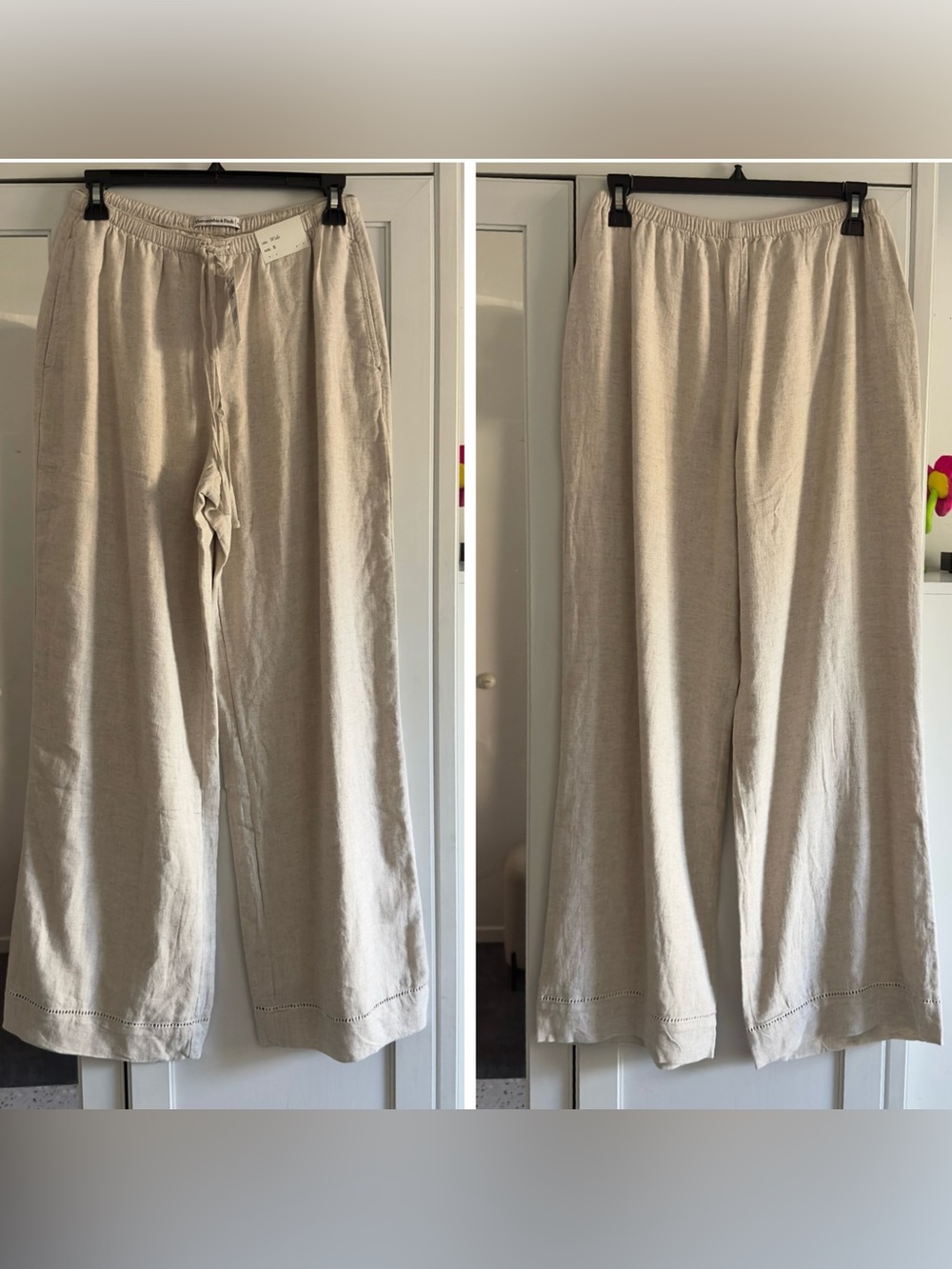 Abercrombie & Fitch Linen Linen Wide Leg Pants Size Small